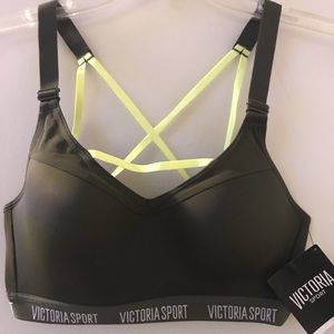 Victoria’s Secret Sports bra Army Green & yellow